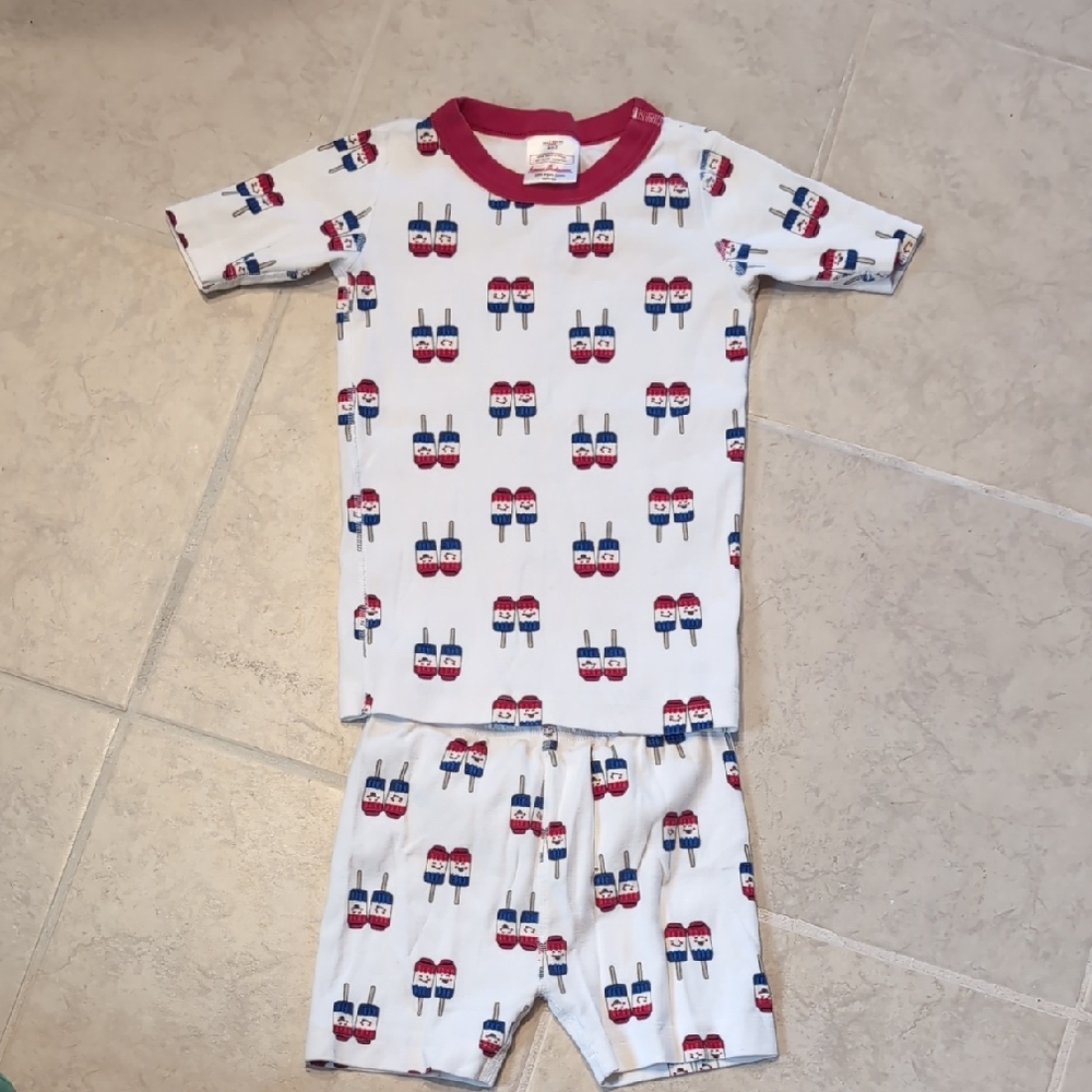 Hanna Andersson 2 Piece Short Sleeve 4th Of July Popsicle Pajama Set